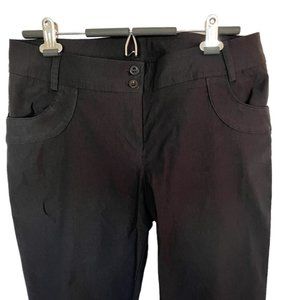 Color Swatch Cropped Black Women's Button Leg Detail Pants Sz 1x